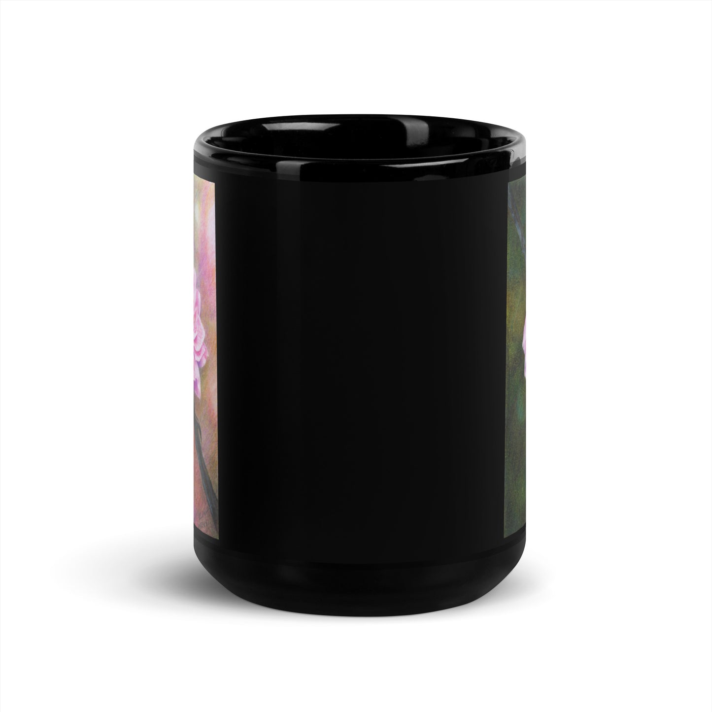 "Cherry Blossom" Dean McKee Original Black Glossy Mug