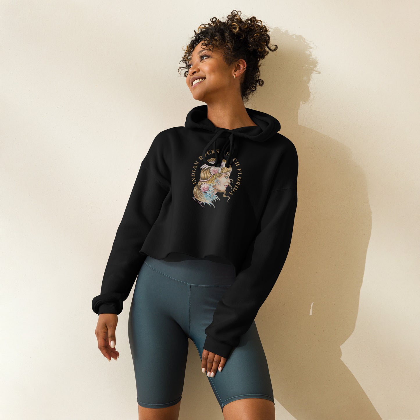 "Aphrodite" Indian Rocks Beach -Dean McKee Original Women's Crop Hoodie