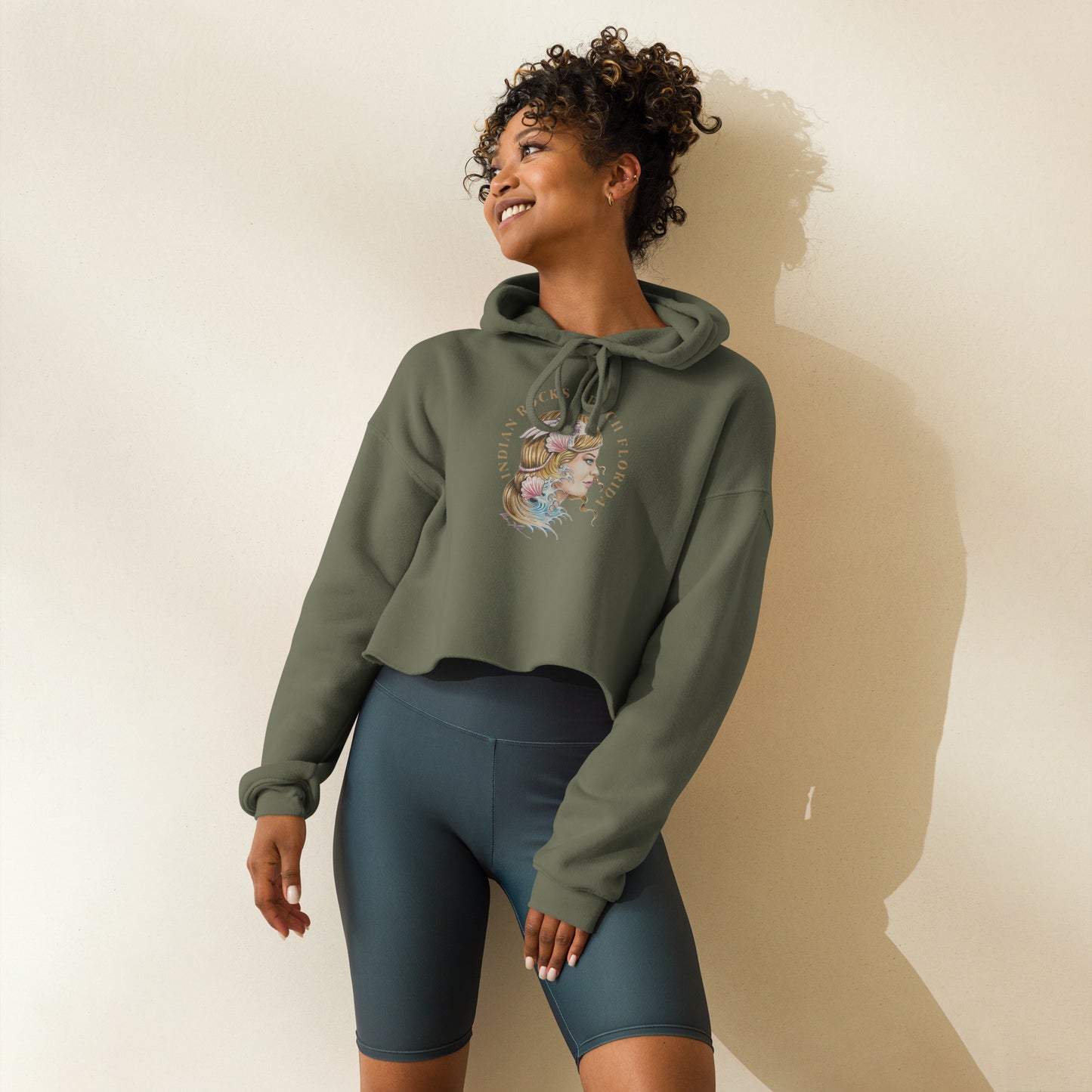 "Aphrodite" Indian Rocks Beach -Dean McKee Original Women's Crop Hoodie