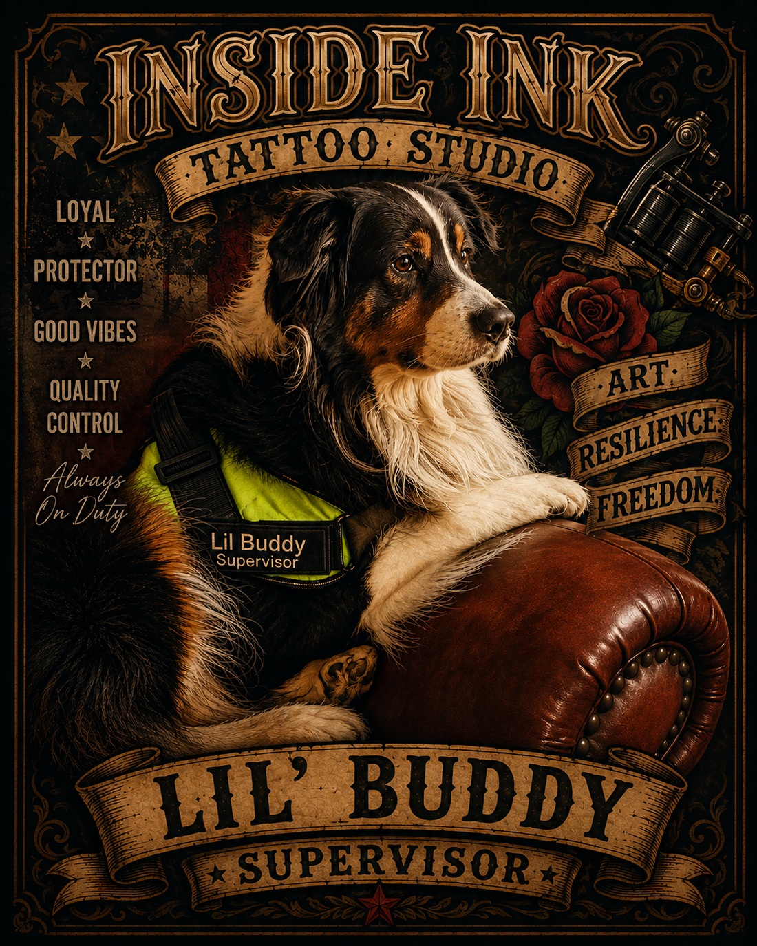 Meet Lil' Buddy: The Real Supervisor at Inside Ink Tattoo Studio