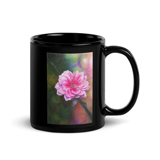 "Cherry Blossom" Dean McKee Original Black Glossy Mug