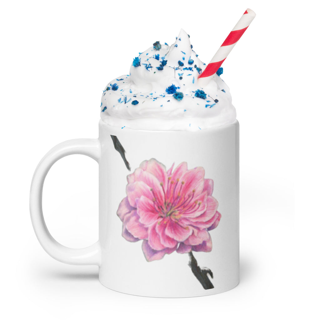 White glossy mug Cherry Blossom Dean McKee original