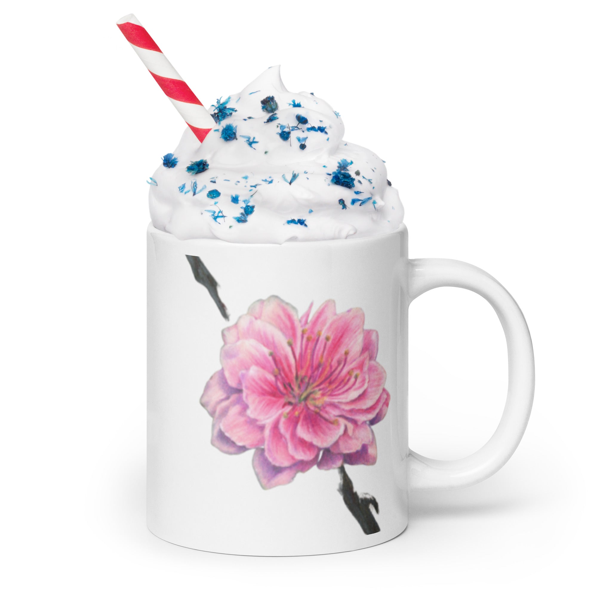 White glossy mug Cherry Blossom Dean McKee original